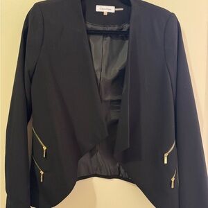 Calvin Klein Black Blazer with Gold Zippers